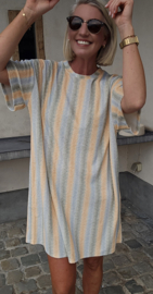 VERO striped terry dress khaki