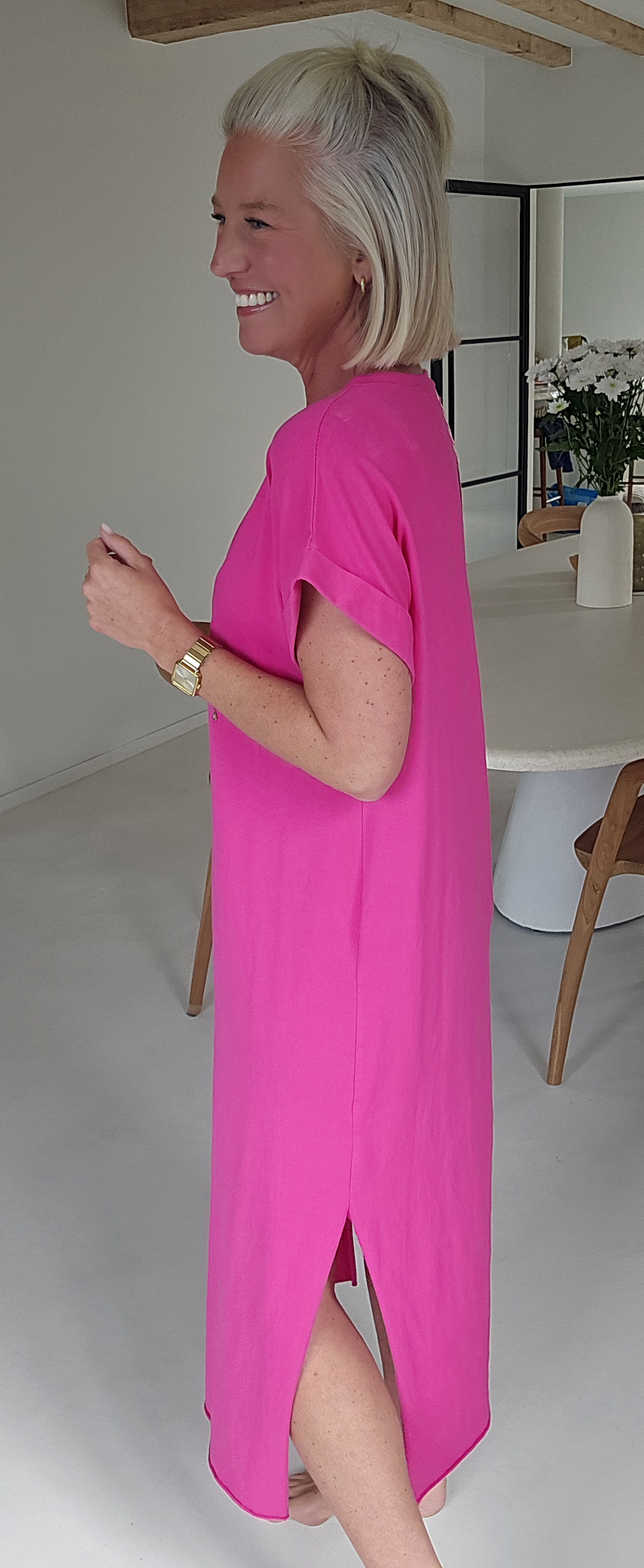 MELTE maxi T-shirt dress fuschia