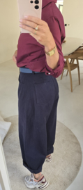 MOLIE extra wide cotton balloon pants navy