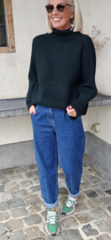 SNUGGLE loose turtleneck knit forest green