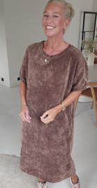 MANDIE soft velvet maxi dress chocolat
