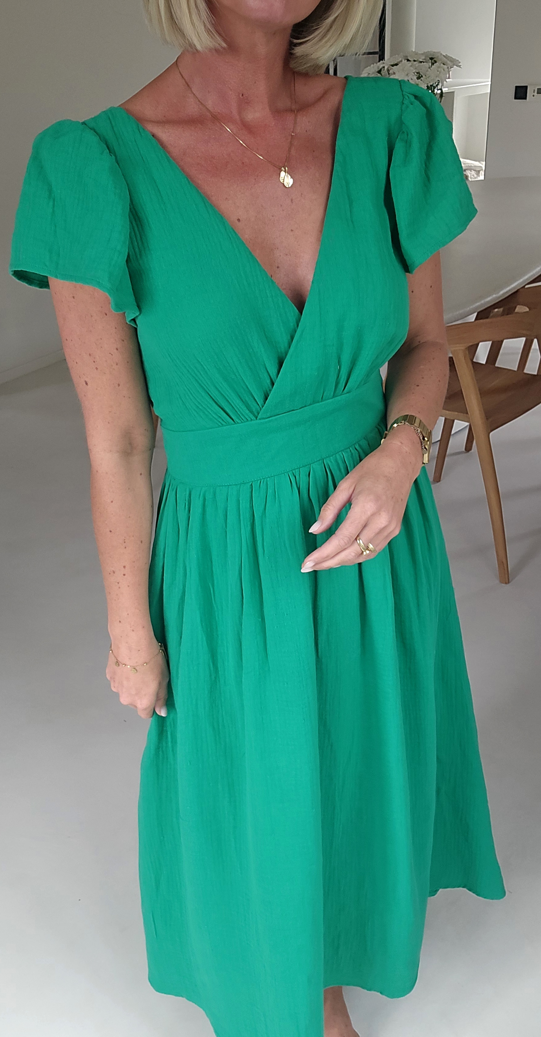 SAMANTE maxi tetra dress green