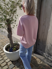JOJO large v-neck T-shirt pink