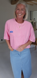 VINTAGE short-sleeved terry sweatshirt pink
