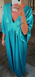 PARTY AND SHINE loose maxi dress turquoise curvy line
