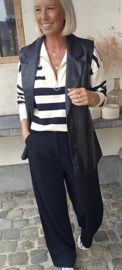 GIULI striped zipper knit black and ecru