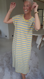 DAKOTA striped maxi sponge dress blue