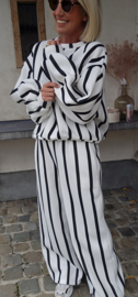 LUCIA striped cotton sweatshirt white black