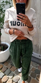 MAE velours paperbag pants khaki
