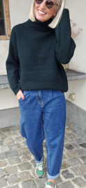 SNUGGLE loose turtleneck knit forest green