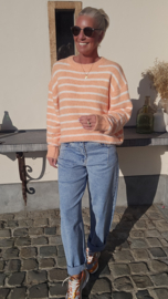 CANDY STRIPE soft knit orange ecru