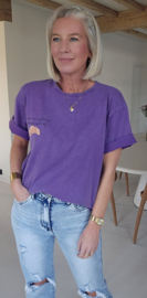 SUNDAYS ARE FOR CROISSANTS cotton T-shirt purple
