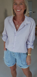 LAURA striped cotton shirt lilac