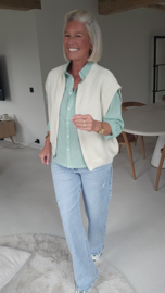 AZUR zip gilet capri ecru