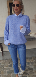 SILA striped shirt knit melêe blue