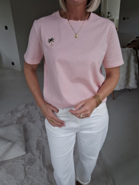 PALMTREE cotton tee soft pink