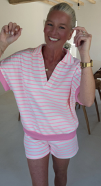 ELLIE striped set neon pink