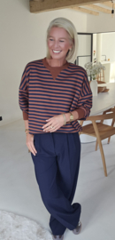 AMANDA striped sweatshirt chocolat navy