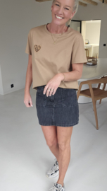 HEART leo T-shirt beige
