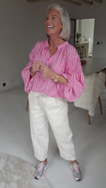 ELENA gingham blouse fuschia