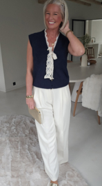 LACE WHISPER sleeveless cardigan navy