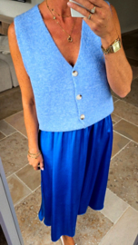 RUBI sleeveless knit cardigan blue