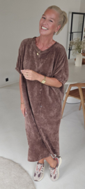 MANDIE soft velvet maxi dress chocolat