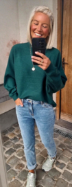 IRA soft crewneck knit forest green