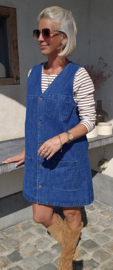 MOLLINE sleeveless jeans dress blue