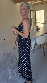 EMILIA polka maxi dress black