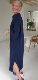 MANDU soft velvet maxi dress navy