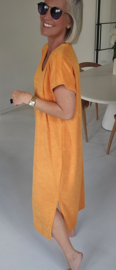 DIDI maxi terry T-shirt dress orange v-neck