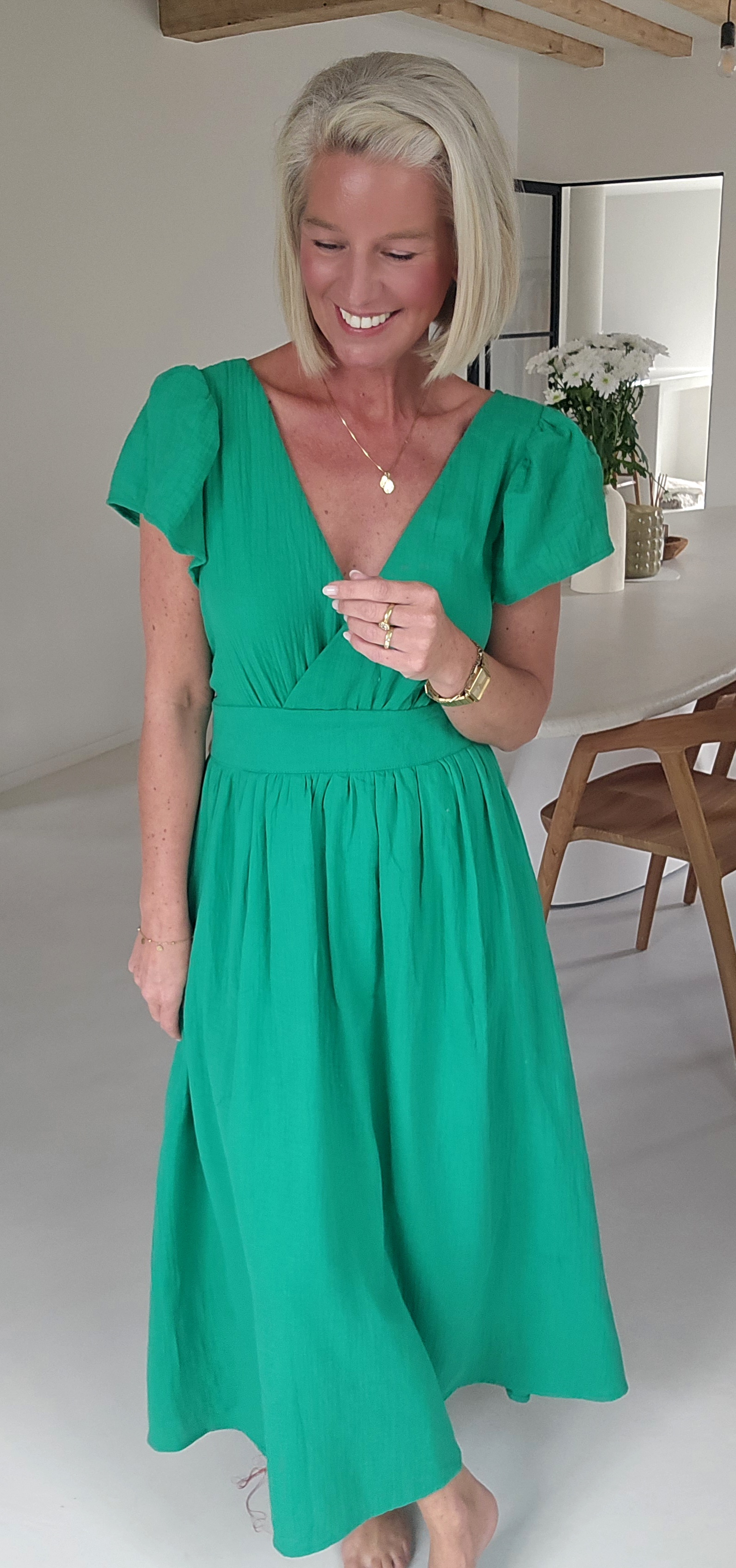 SAMANTE maxi tetra dress green