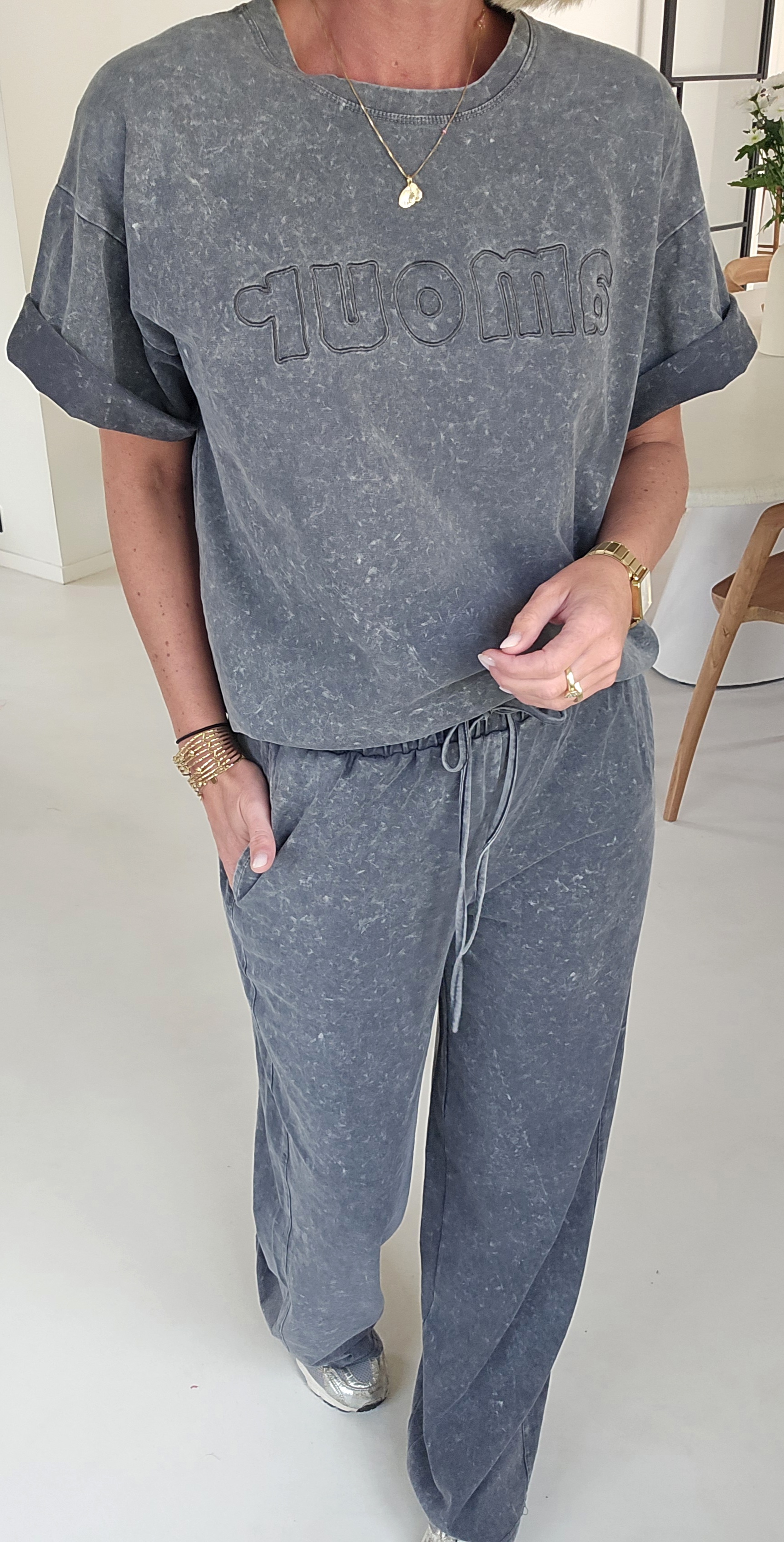 JONAH jogger set washed grey