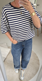 AYLIN oversized striped T-shirt navy