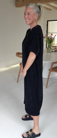 MANDIE soft velvet maxi dress black