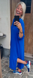 RHEA maxi shirt dress royal blue