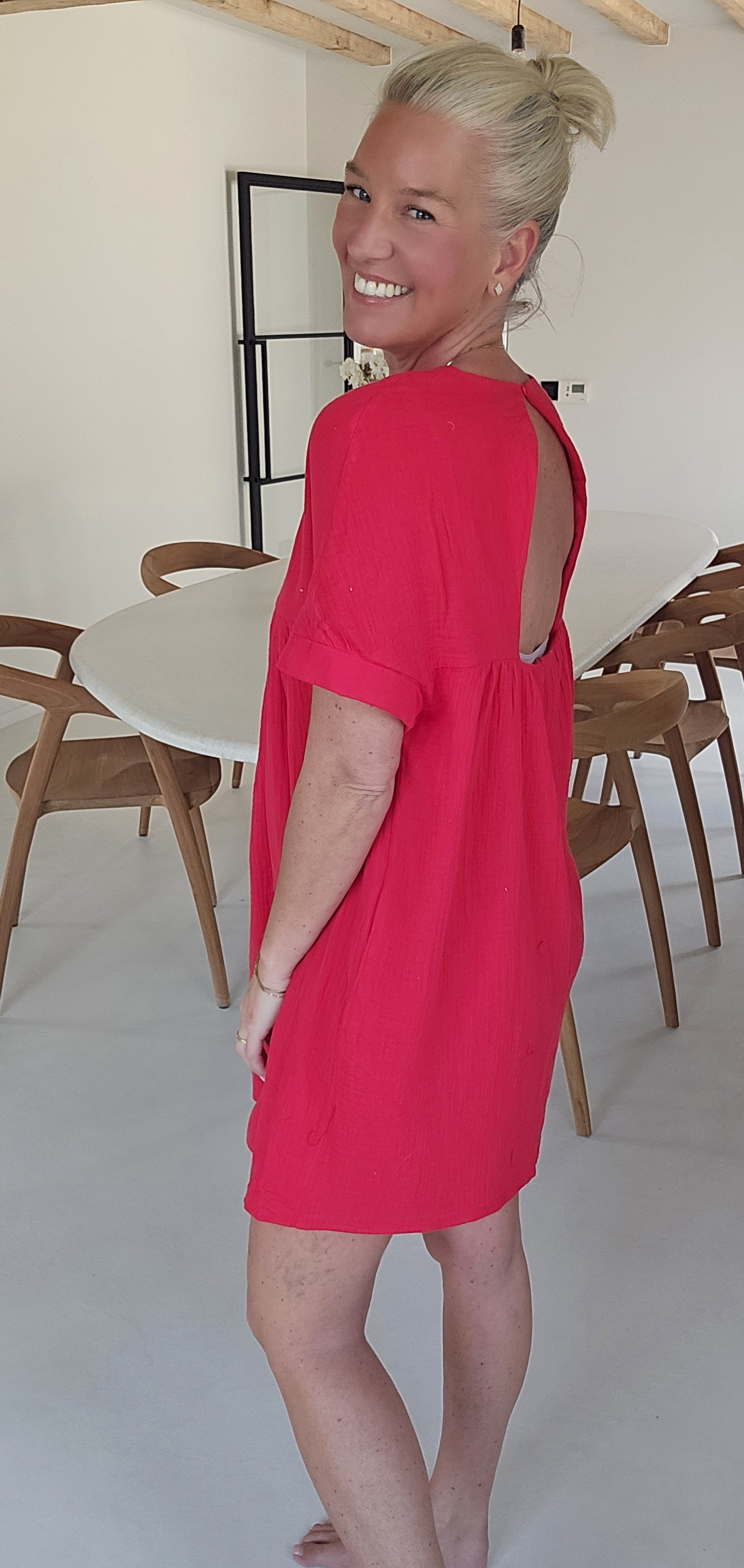LOTJE tetra playsuit dress soft red