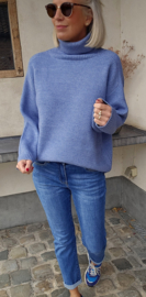 SNUGGLE loose turtleneck knit jeans blue