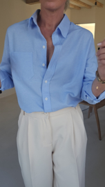 AVA basic cotton shirt fresh blue