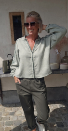 BRITT cotton blouse soft khaki