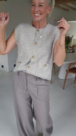TESSA sleeveless knit cardigan soft taupe
