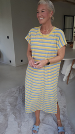 DAKOTA striped maxi sponge dress blue