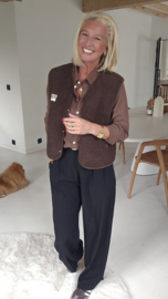 AVA basic cotton shirt chocolat