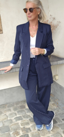NELLE striped oversized suit pants navy