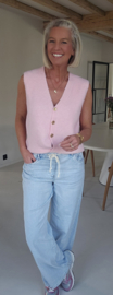 MAURA sleeveless knit cardigan pastel pink