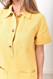 THE PERFECT JEANS dress short-sleeved yellow