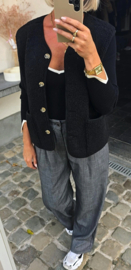 MELIA sleeveless teddy jacket black