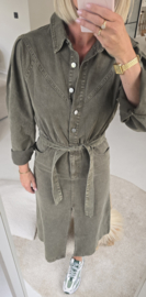 MADELON maxi jeans dress washed khaki
