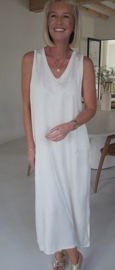 ADRIAN maxi satin dress cream